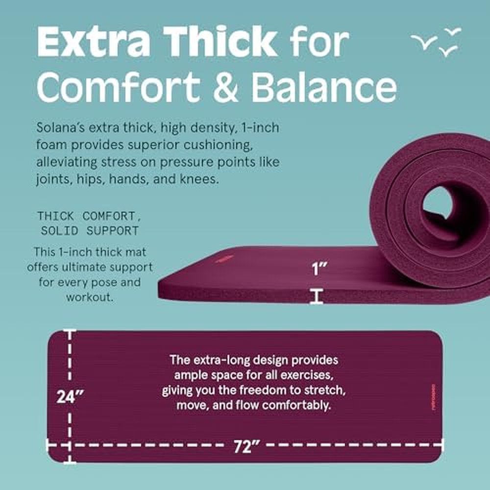 Infographic showing the 1-inch extra thick foam construction for comfort and balance