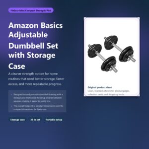 amazon basics adjustable dumbbell set with storage case hero image for FitGear Mini
