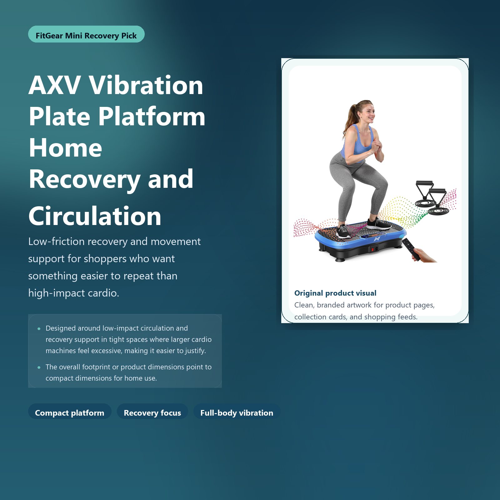 axv vibration plate platform for home recovery and circulation hero image for FitGear Mini