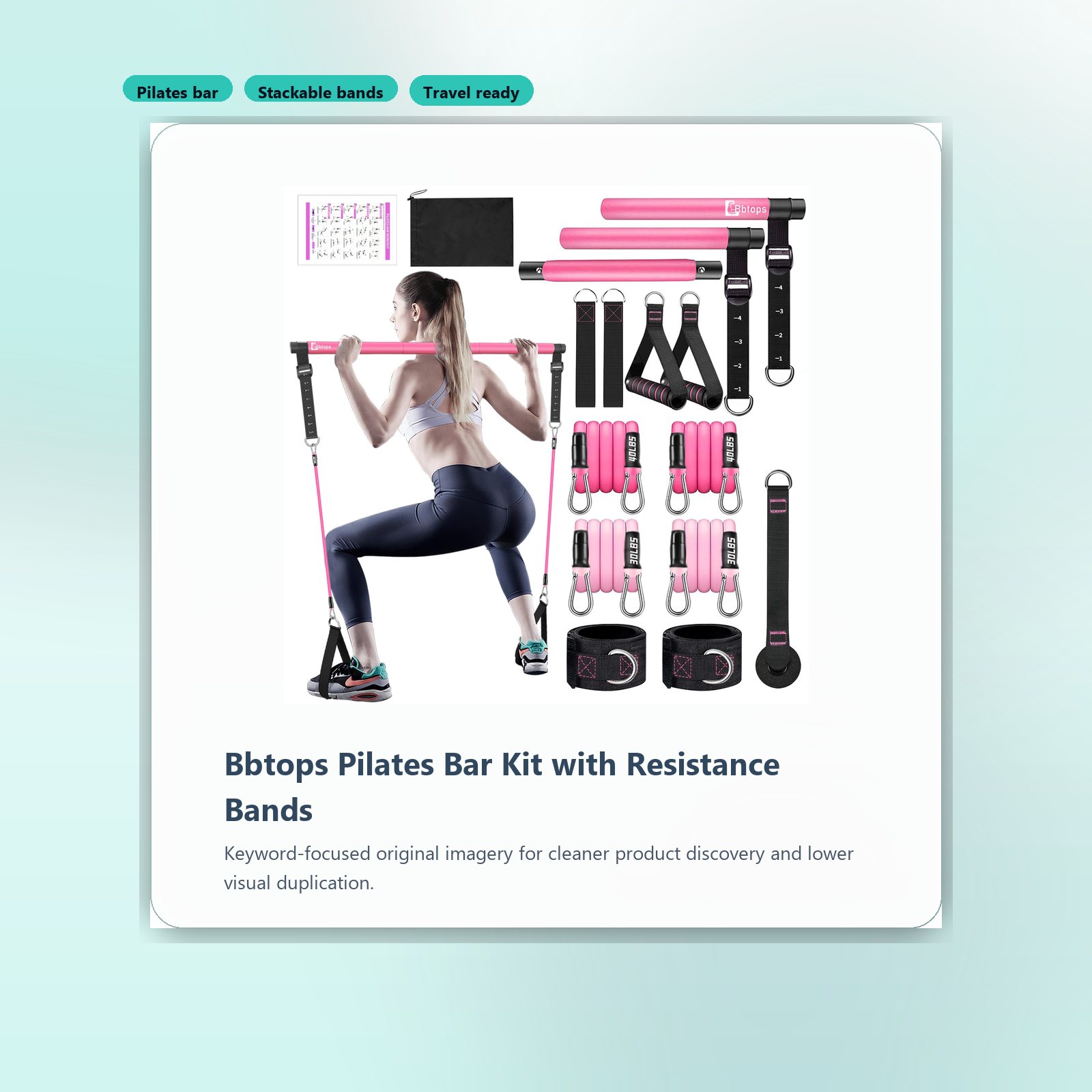 bbtops pilates bar kit with resistance bands packshot image