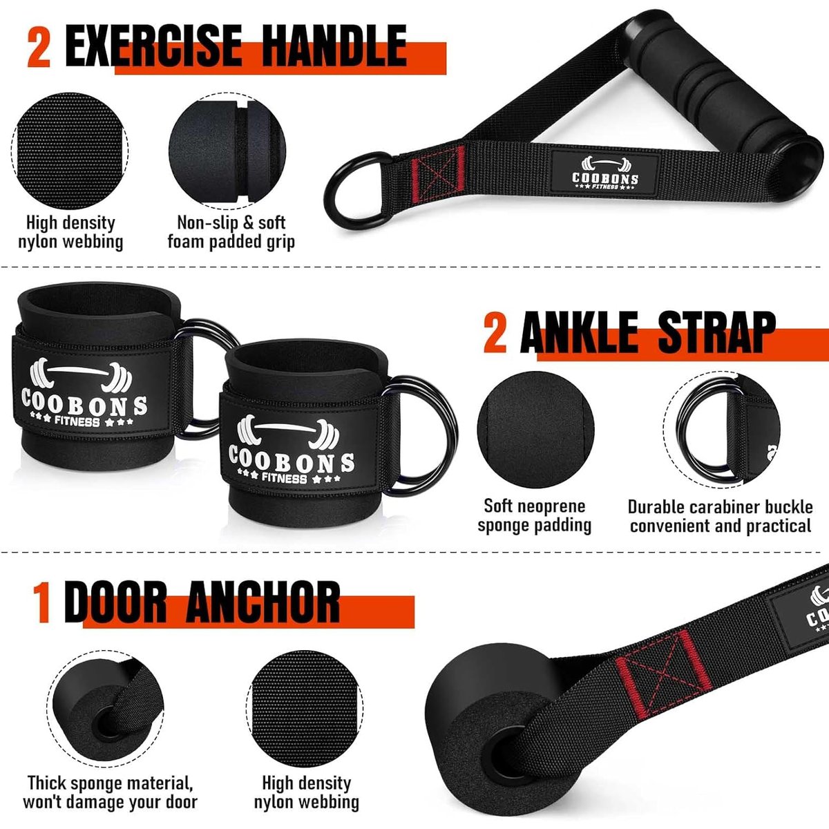 COOBONS FITNESS Resistance Bands compact design for small space