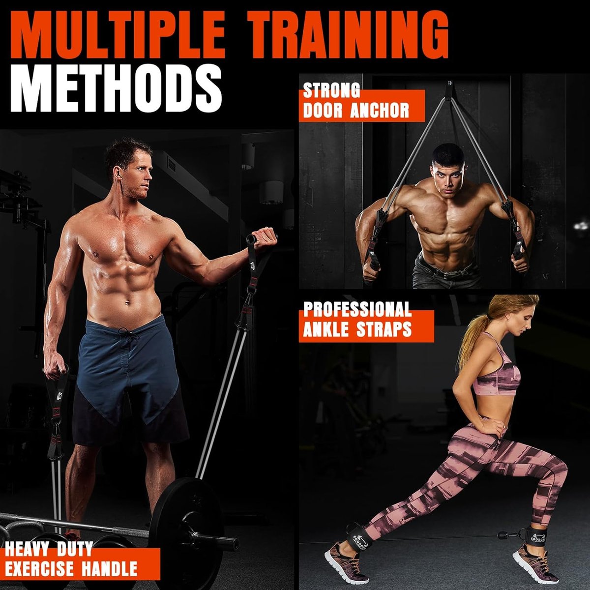 COOBONS FITNESS Resistance Bands LCD display and controls