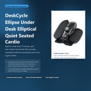 deskcycle ellipse under desk elliptical for quiet seated cardio hero image for FitGear Mini
