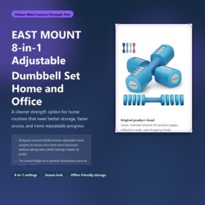 east mount 8 in 1 adjustable dumbbell set for home and office hero image for FitGear Mini