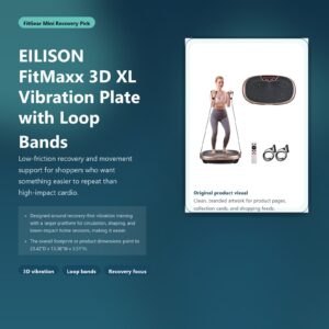 eilison fitmaxx 3d xl vibration plate with loop bands hero image for FitGear Mini