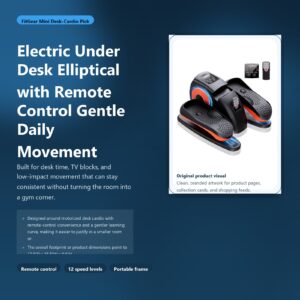 electric under desk elliptical with remote control for gentle daily movement hero image for FitGear Mini