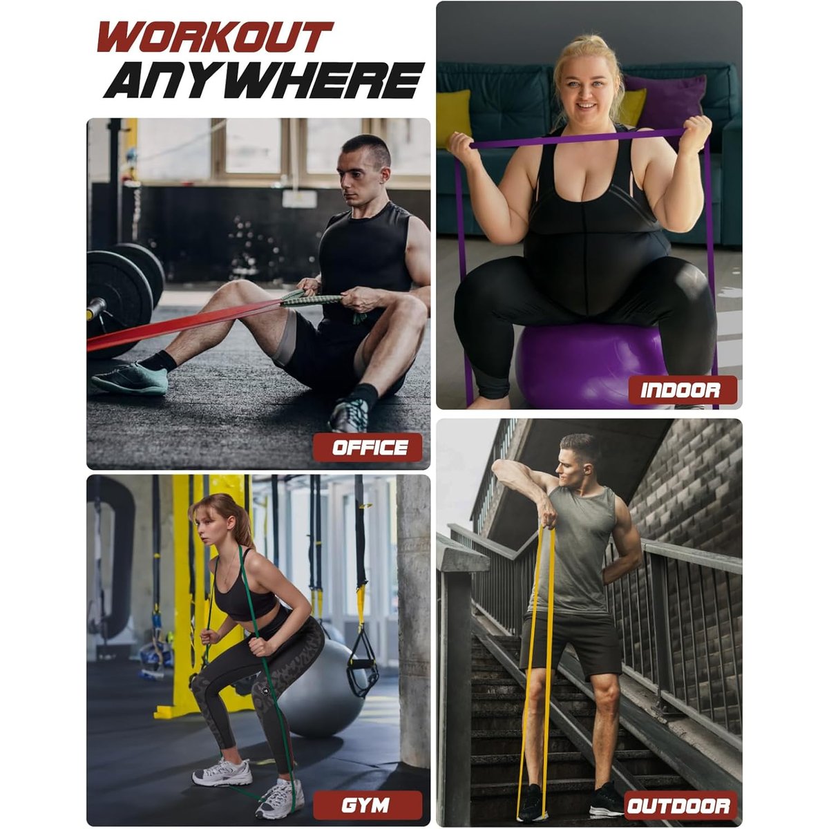 Fitense Resistance Bands durable construction closeup