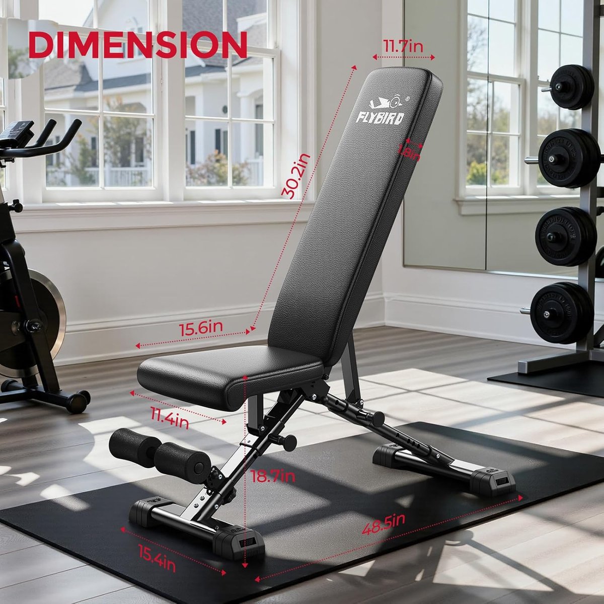 FLYBIRD Weight Bench LCD display and controls
