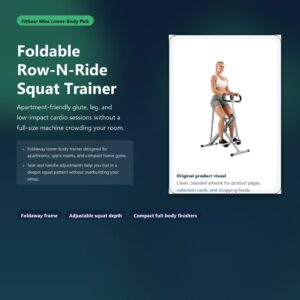 Foldable row and ride squat trainer staged for a small apartment lower-body workout