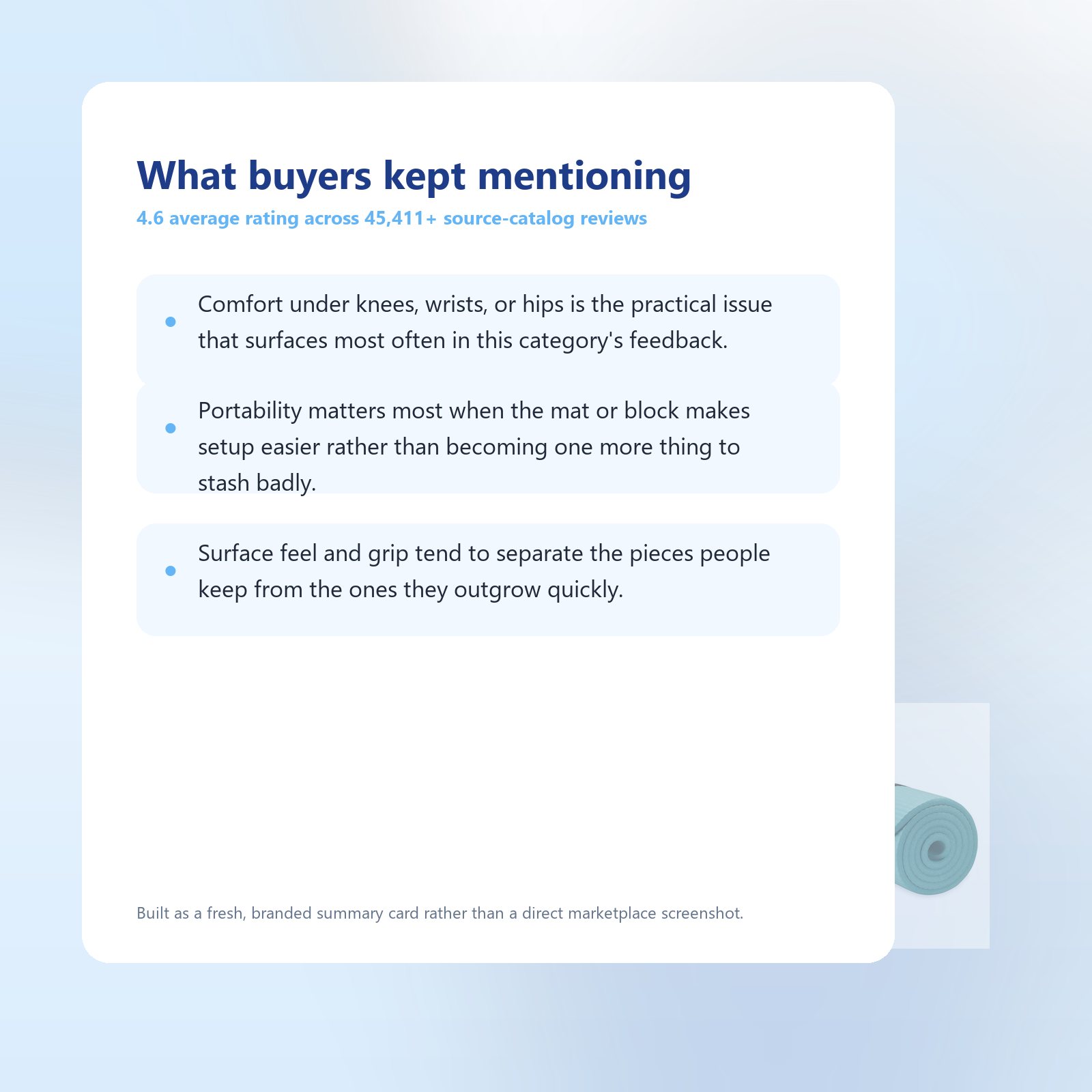 Buyer feedback highlights for Gaiam 10mm Yoga and Pilates Mat with Carry Strap