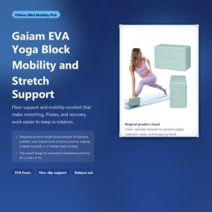 gaiam eva yoga block for mobility and stretch support hero image for FitGear Mini