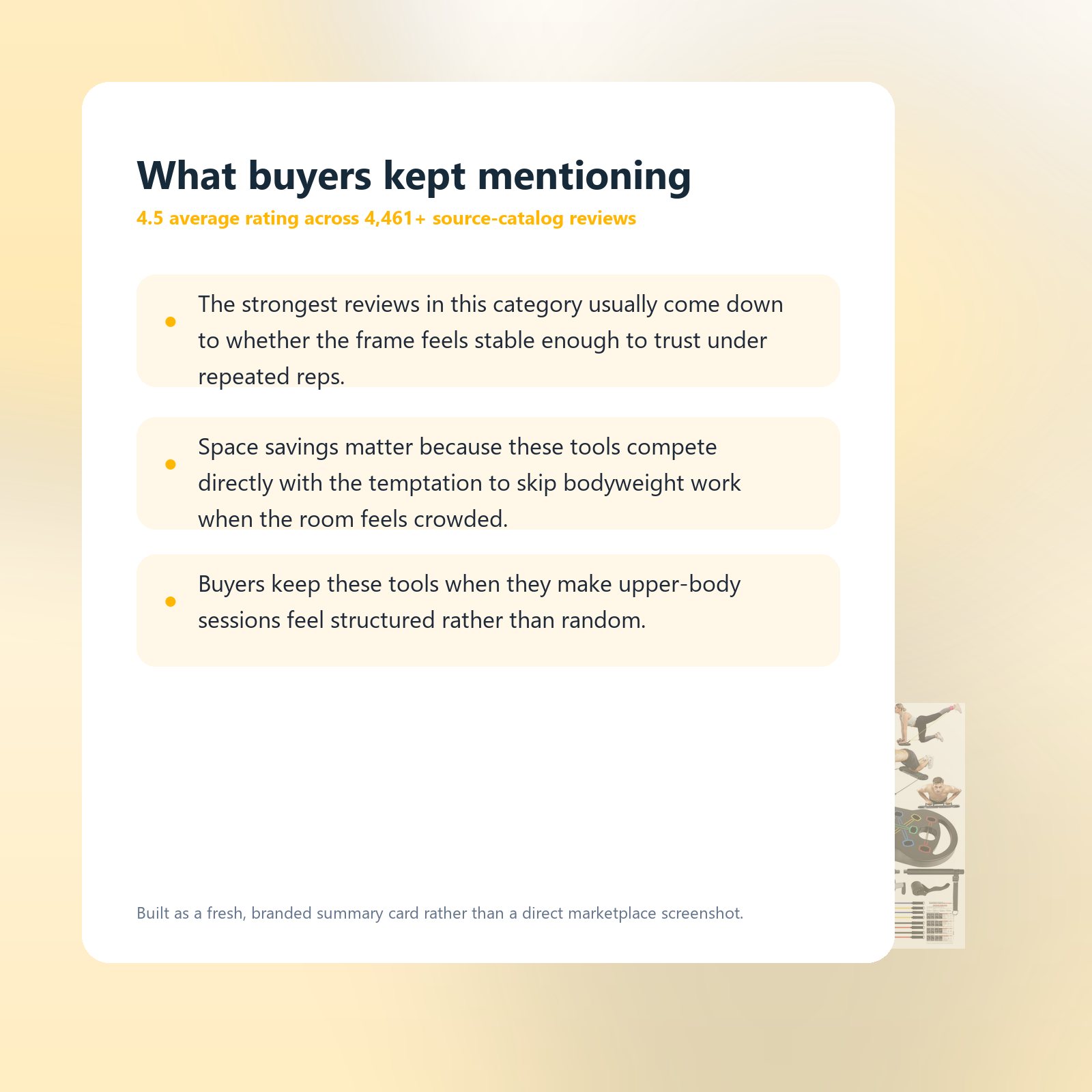 Buyer feedback highlights for HOTWAVE Foldable Push Up Board for Home Upper-Body Training