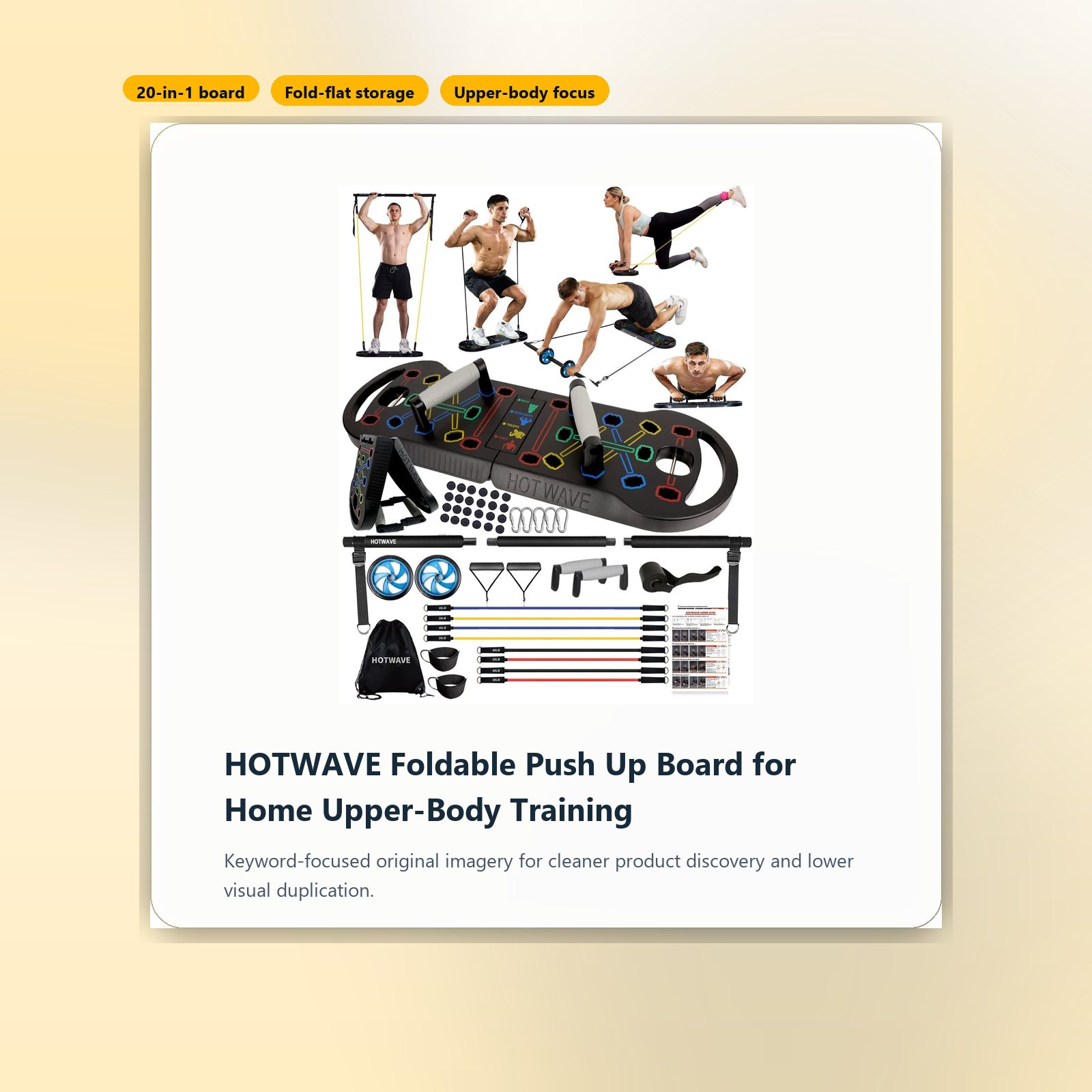 hotwave foldable push up board for home upper body training packshot image