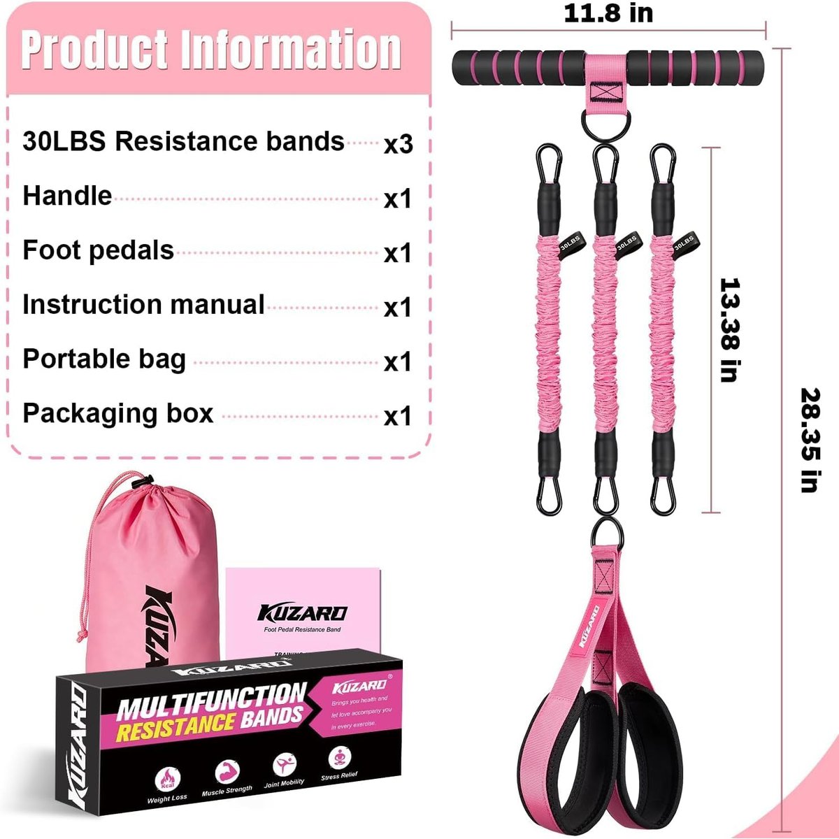 KUZARO Resistance Bands LCD display and controls