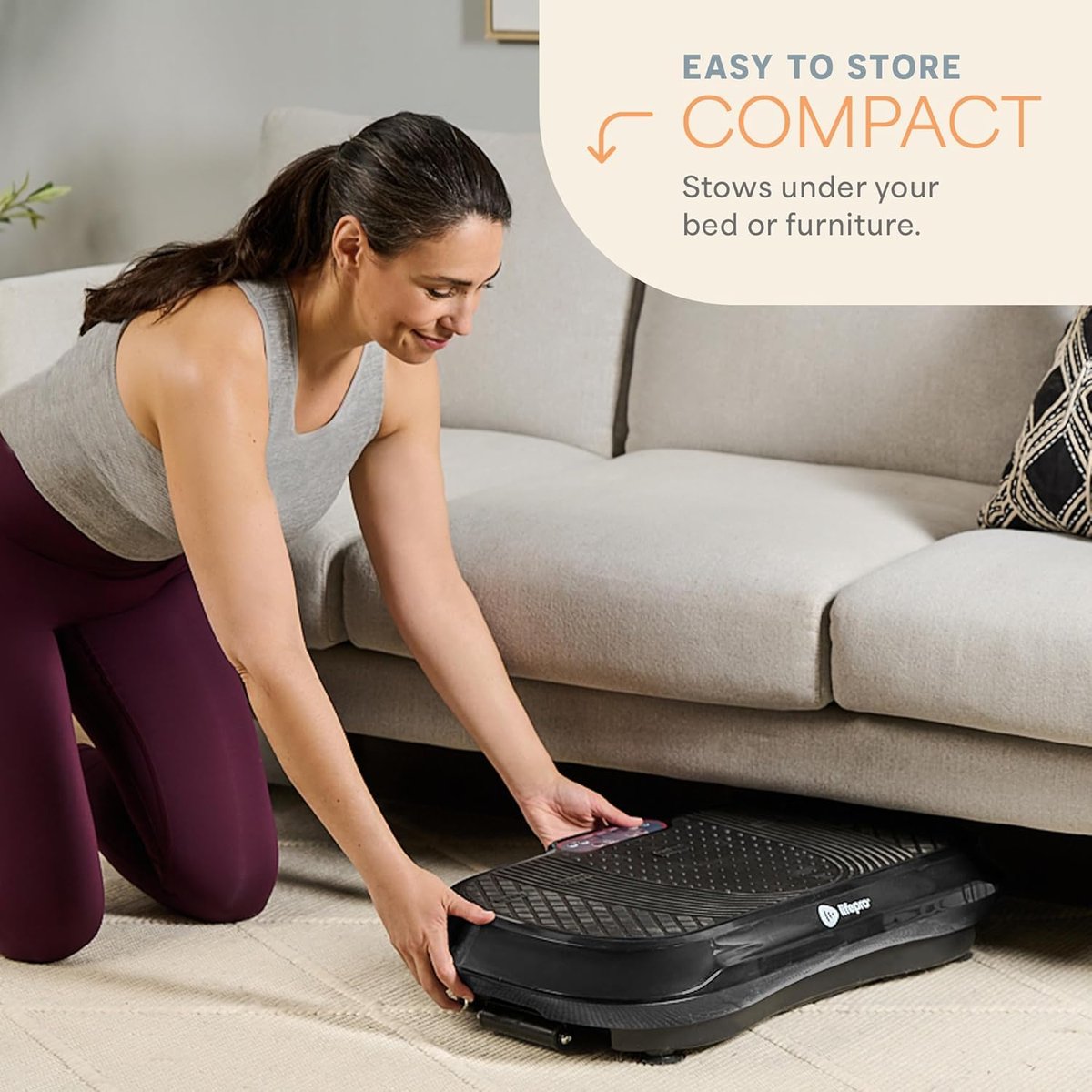 LifePro Vibration Plate compact design for small space