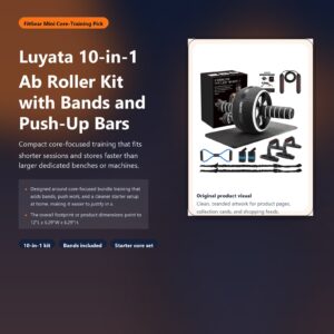 luyata 10 in 1 ab roller kit with bands and push up bars hero image for FitGear Mini