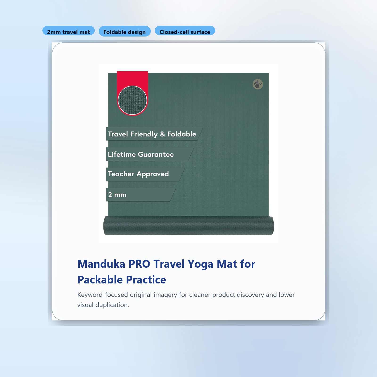 manduka pro travel yoga mat for packable practice packshot image