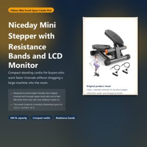 niceday mini stepper with resistance bands and lcd monitor hero image for FitGear Mini