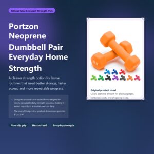 portzon neoprene dumbbell pair for everyday home strength hero image for FitGear Mini