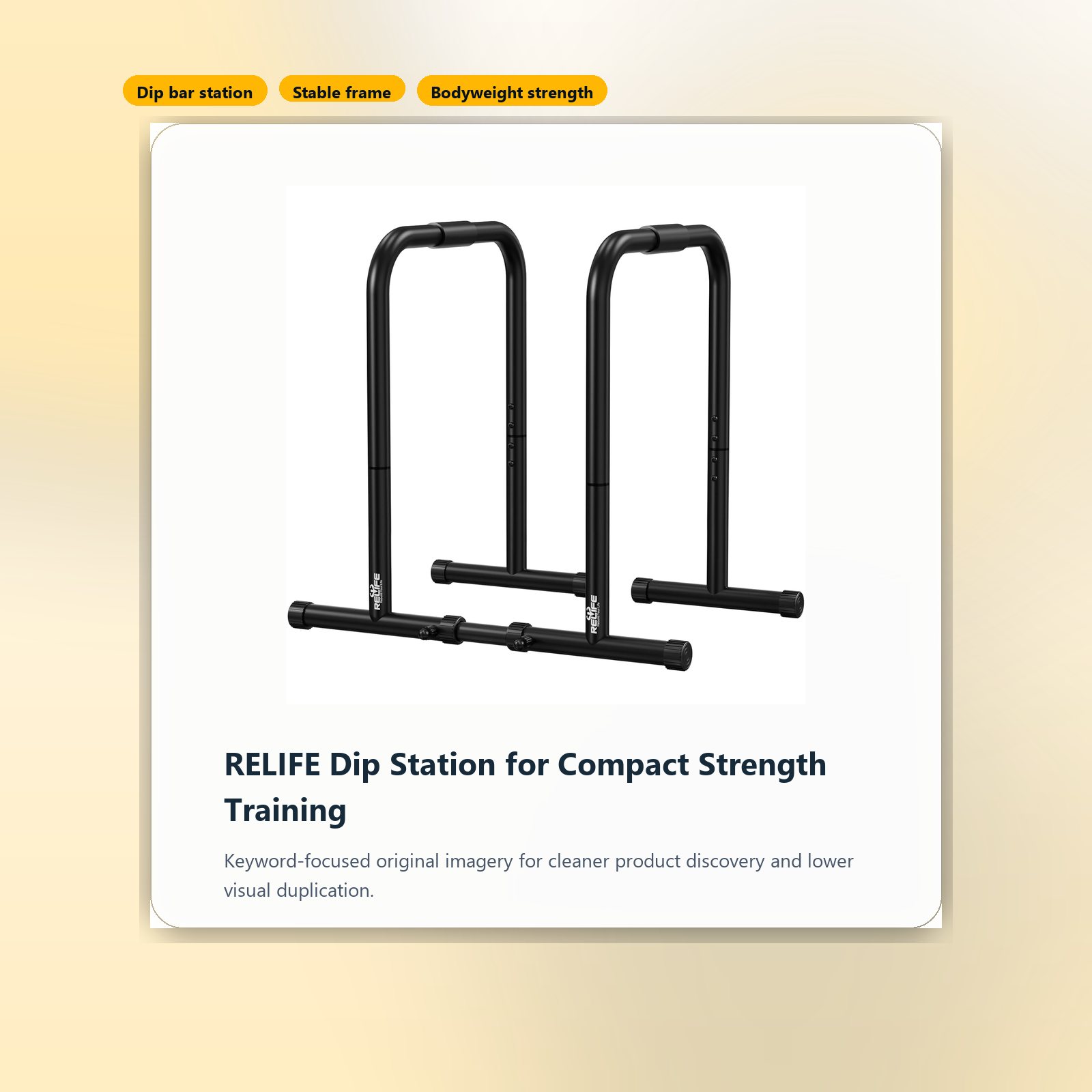 relife dip station for compact strength training packshot image