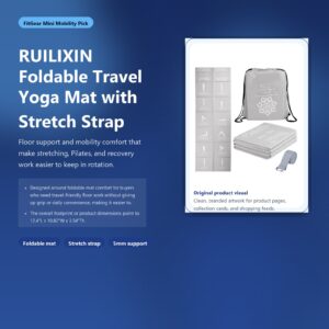 ruilixin foldable travel yoga mat with stretch strap hero image for FitGear Mini