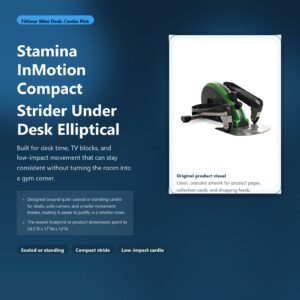 stamina inmotion compact strider under desk elliptical hero image for FitGear Mini