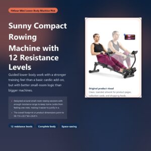 sunny compact rowing machine with 12 resistance levels hero image for FitGear Mini
