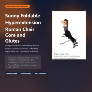 sunny foldable hyperextension roman chair for core and glutes hero image for FitGear Mini