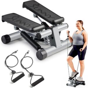 Sunny Health & Fitness Stepper with resistance bands for home workout