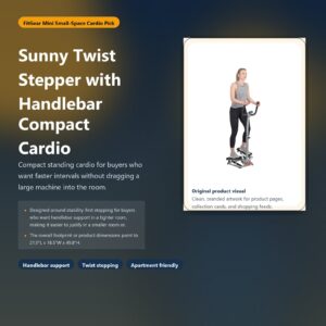 sunny twist stepper with handlebar for compact cardio hero image for FitGear Mini