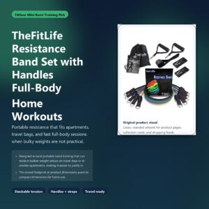 thefitlife resistance band set with handles for full body home workouts hero image for FitGear Mini
