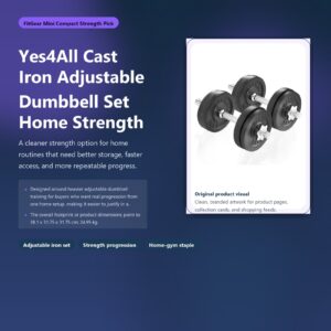 yes4all cast iron adjustable dumbbell set for home strength hero image for FitGear Mini