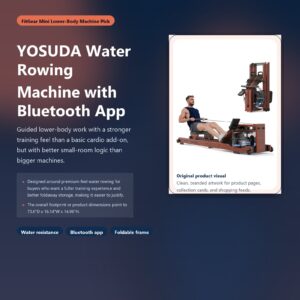 yosuda water rowing machine with bluetooth app hero image for FitGear Mini