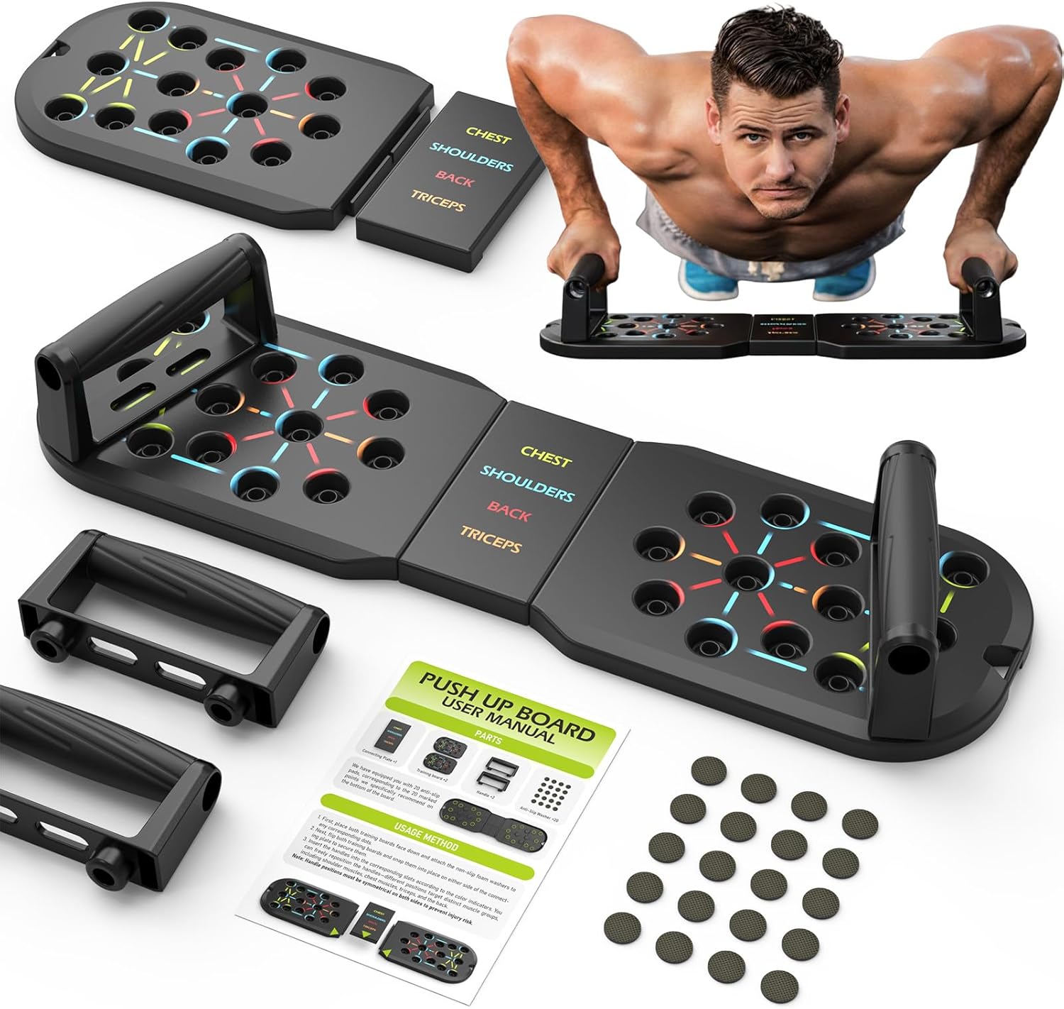 20-in-1 Portable Push-Up Board for Home Strength Training