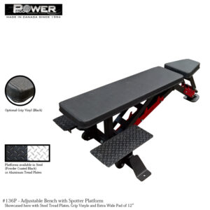 FitGear Heavy-Duty Bench with Spotter Arms