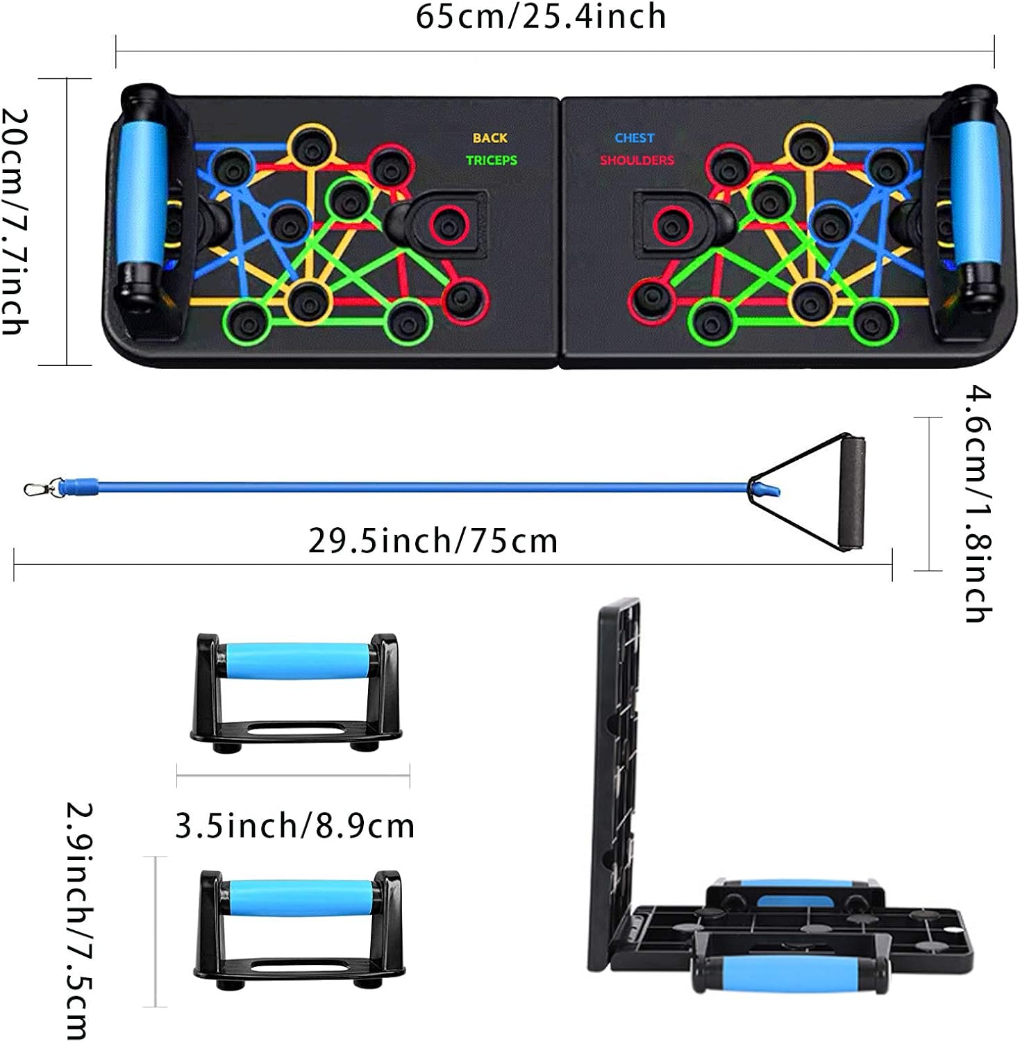FitGear 12-in-1 Push-Up Board System Color-Coded