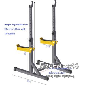 FitGear Squat Rack Adjustable with Safety Bars