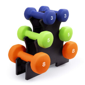 FitGear Neoprene Dumbbell Set 3-Pair with Rack